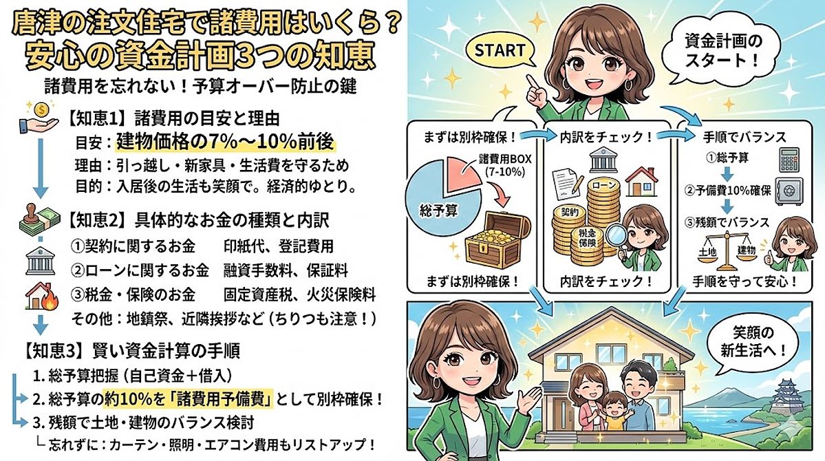 唐津の注文住宅で諸費用はいくら？安心の資金計画を叶える3つの知恵