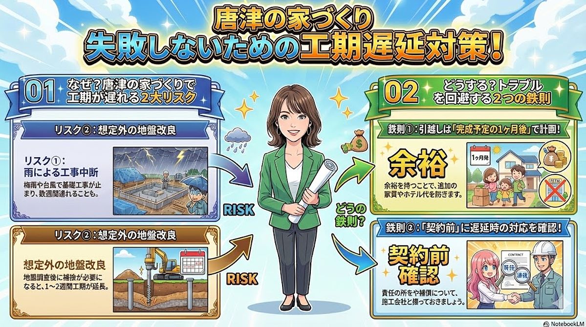 唐津の家づくりで天候による工期の遅れを考慮すべき理由は？