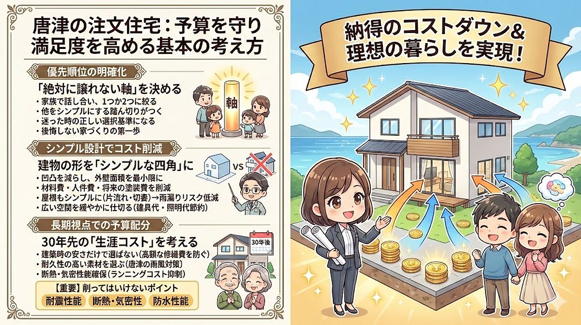 唐津の注文住宅でコストダウンは可能？予算を守り満足度を高める基本の考え方
