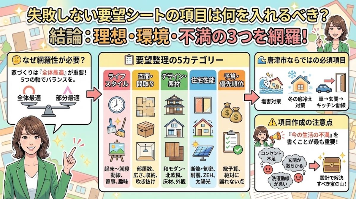 失敗しない要望シートの項目は何を入れるべき？