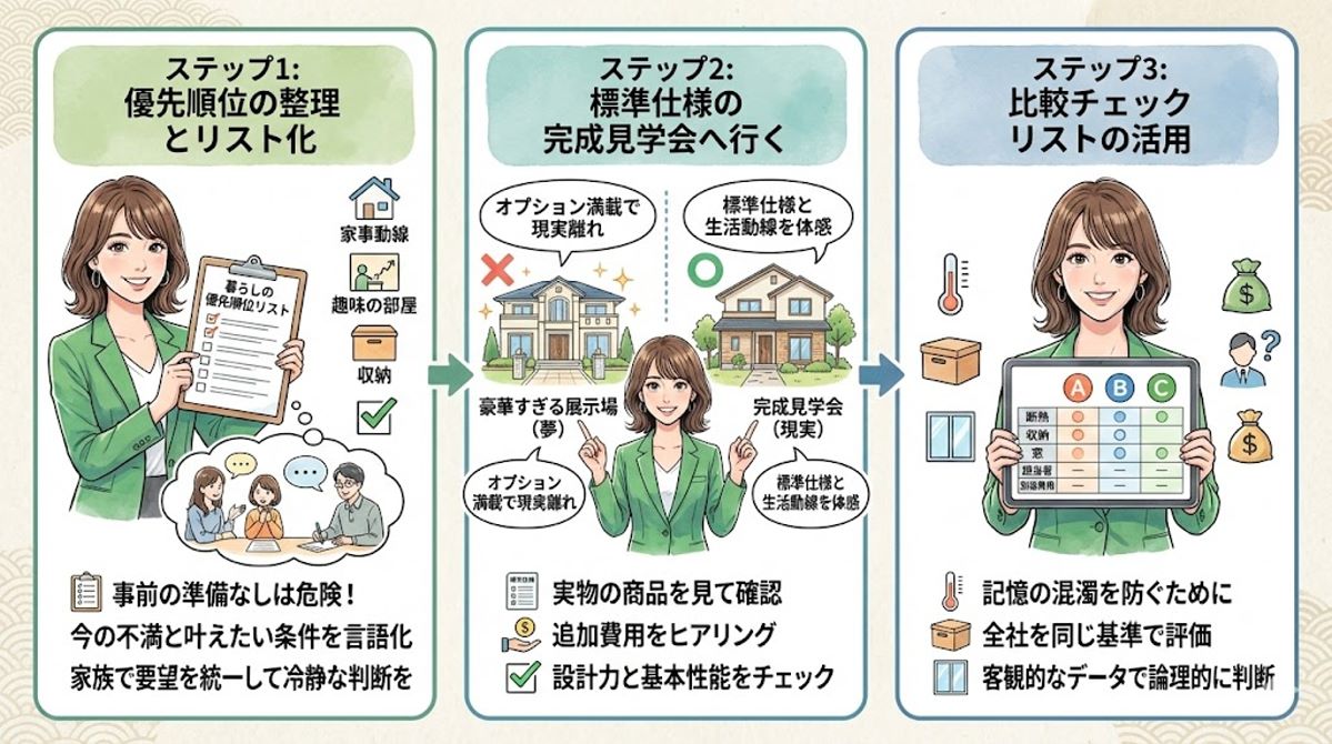 失敗を未然に防ぐモデルハウス活用術とチェックリストの3ステップ