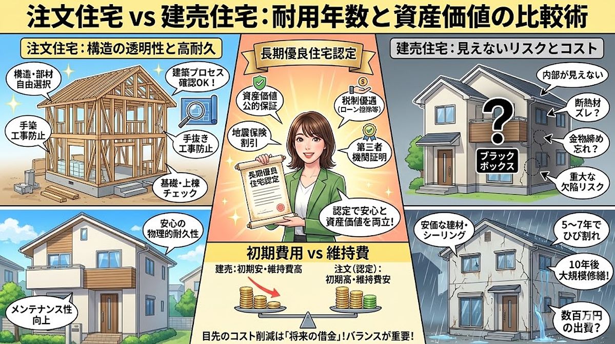 注文住宅と建売住宅の耐用年数はなぜ違う？後悔を防ぐ比較術
