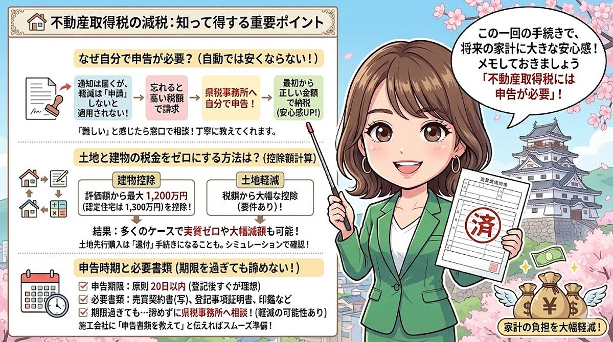 不動産取得税の減税はどうすればいい？唐津市で土地建物を買った際の手順