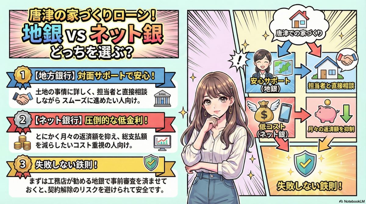 唐津での家づくりは地方銀行とネット銀行のどちらが安心か？