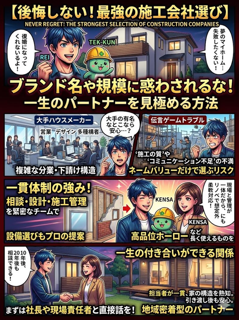 ブランド名や規模に惑わされない、後悔しないための施工会社選び