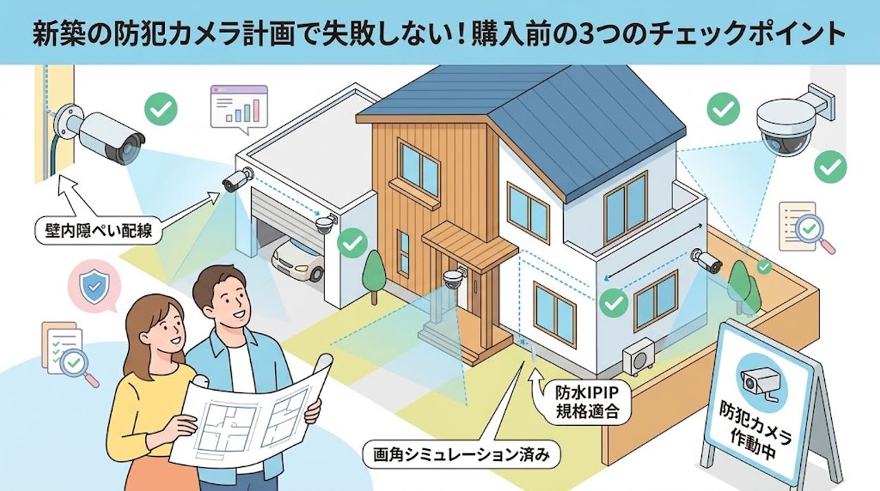 新築の防犯カメラ計画で失敗しないために|購入前に確認すべき3つの注意点