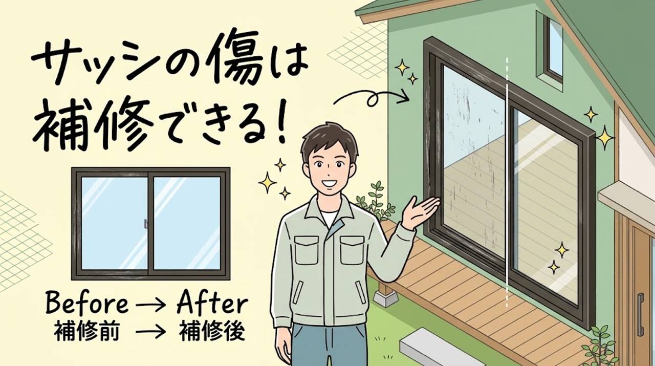 アルミサッシの傷補修!交換前に行う美観再生3つの基準